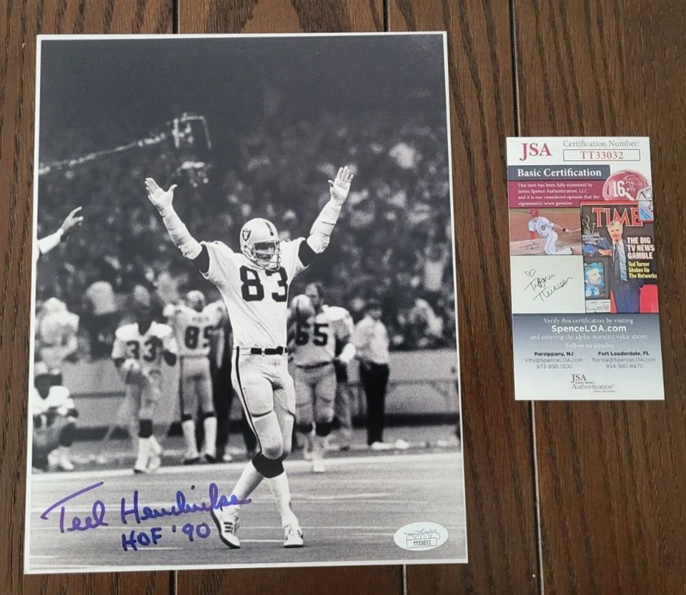 Ted Hendricks signed 8x10 photo Oakland Raiders HOF 90 JSA (B) - Image 1 of 1