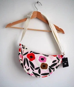 Marimekko Runde Mini Schultertasche Uniqlo Rosa Blumen Neu - Bild 1 von 8
