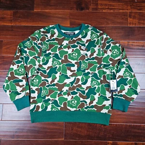 Felpa streetwear Solana Hills nuova con etichetta oversize verde mimetica girocollo adulto taglia L - Foto 1 di 10