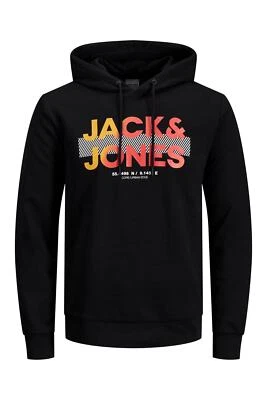 Jack & Jones Hoodie Herren Kapuzenpullover Pullover Regular Fit Schwarz 12178352 - Bild 1 von 3