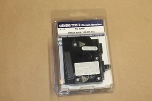 Interruptor de circuito de un solo polo Siemens 15 amperios D115 D QO - Imagen 1 de 1