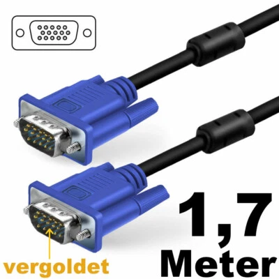 VGA Kabel SVGA HD15 Stecker auf Stecker D-SUB Kabel für PC Monitor LCD TV VIDEO - Bild 1 von 4