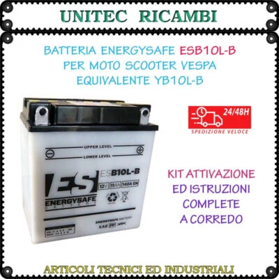 Energysafe ESB10L-B (equivalente YB10L-B) Batteria moto scooter 12v 11Ah 140A - Immagine 1 di 3