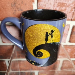 Nightmare Before Christmas purple and glittery gold Jack and Sally mug - Picture 1 of 5