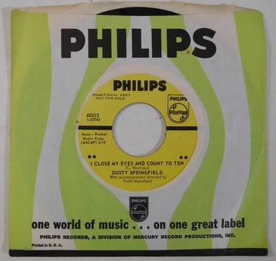 DUSTY SPRINGFIELD I Close My Eyes And Count To Ten La Bamba PHILIPS 45 promo NM - Image 1 of 2