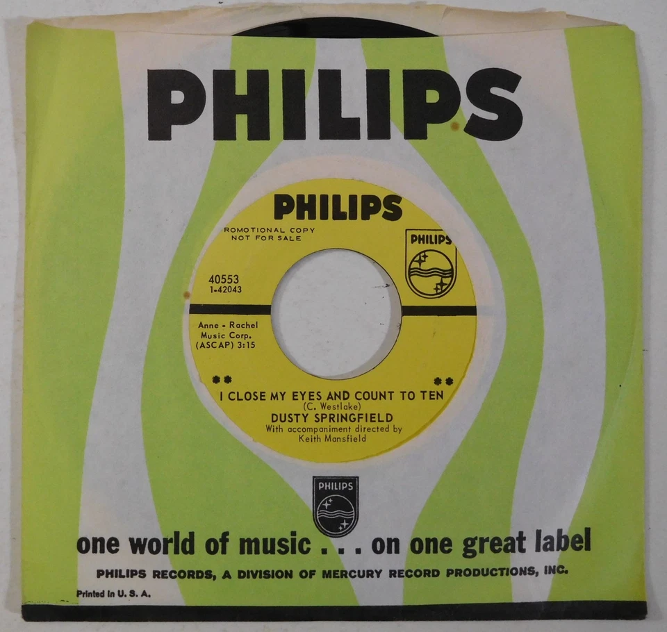 DUSTY SPRINGFIELD I Close My Eyes And Count To Ten La Bamba PHILIPS 45 promo NM - Image 1 of 2