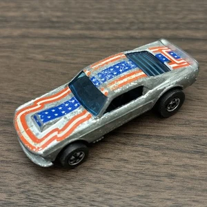 Hot Wheels 1974 Diecast 1/64 Blackwall Mustang Stocker Chrome Stars & Stripes HK - Picture 1 of 6