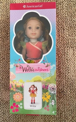 Muñeca American Girl Willa 14.5" Wellie Wishers Naturaleza Hada Conjunto Caja Dmg Foto 1 de 4