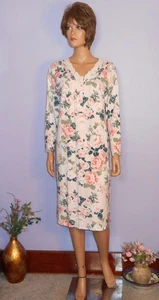 Peachy Floral New w/o Tags Adonna Classic Sissy Flannel Nightgown, S - Picture 1 of 9