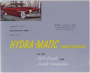 Ford Lincoln 1949 transmisión hidráulica vintage concesionario folleto de ventas - Imagen 1 de 8