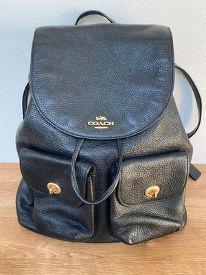 Import duty included  Coach leather backpack black 10.6in x 13in  school bag - Image 1 of 4