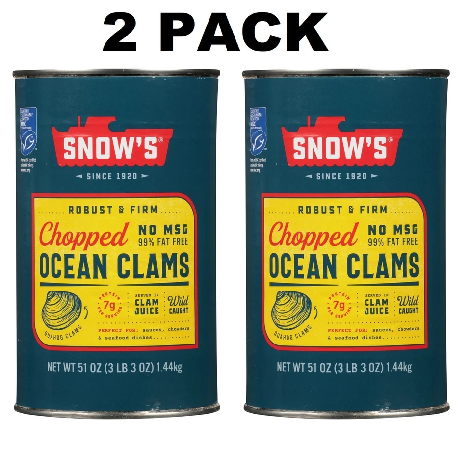 Bumble Bee Snow's Ocean Chopped Clams Gluten Food High Protein BULK 51