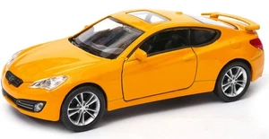 Welly 2009 Hyundai Genesis Coupe Yellow 1:34 1:39 Scales 4.5 Inch US DUTIES PAID - Picture 1 of 8
