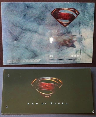 Jersey Stamps: "Superman - Man of Steel" Presentation Pack MNH £3.00 M/S 2013 - Image 1 of 4