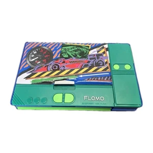 Vintage Rennwagen FLOMO 1992 Jumbo Pop Out Bleistift Schulcontainer Nascar Formel - Bild 1 von 14