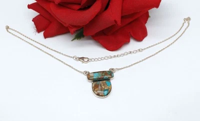 Collar Plata de Ley Único Turquesa 8.55g 19" CAT RESCUE Foto 1 de 2