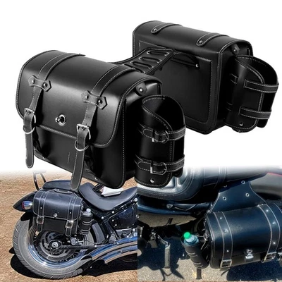 Black Saddle Bags Saddlebag Luggage Bag For Honda VTX1300C VTX1800C VTX 1800 N - Image 1 of 4