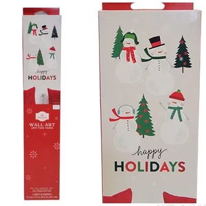 Holiday Time Snowman Christmas Wall Art Peel & Stick Decals Stickers Home Decor - Picture 1 of 6