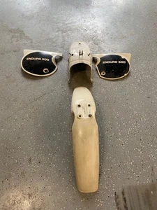 Yamaha XT500 1979 USED OEM fender and side cover set - Foto 1 di 2