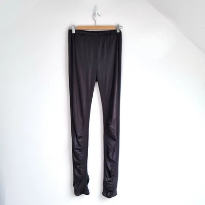 Sass & Bide Black Rats Leggings Ruched Full Length Trousers Y2K Small Medium - Image 1 of 4