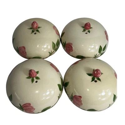 Cubiertas de calentador de huevos/tostadas rosas del desierto franciscano vintage, servidores 4 por favor LEER Foto 1 de 4