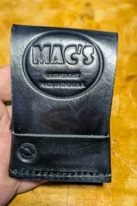 Mac’s Handmade Minimalist Leather Wallet Card Case Dark Blue Wide Lost Dutchman - Bild 1 von 4