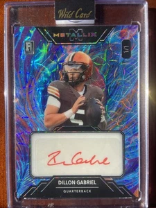 Dillon Gabriel Wild Card Mega Fractal RC AUTO 1/1 Aqua Blue Kaleidoscope Browns - Bild 1 von 2