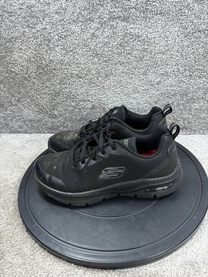 Skechers Shoes Women Size 10 Arch Fit Slip Resistant Soft Toe Work Black Textile - Image 1 of 4