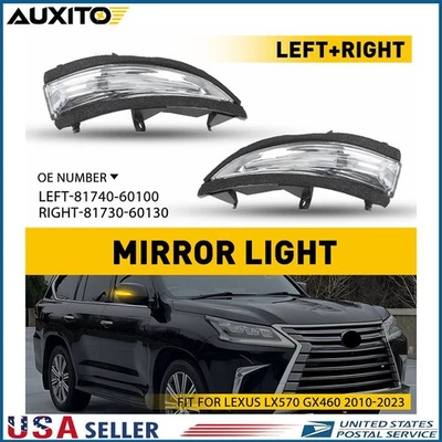 2PCS Front LH+RH Side Mirror Turn Signal Lamp For Lexus GX460 LX570 2010-2023 - Image 1 of 4