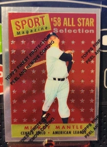 1997 Topps  Mickey Mantle Chrome 58 All Star Selection  #487 w/peel  - Picture 1 of 3