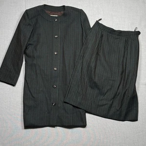 Vintage Saint Laurent Rive Gauche Woll Rock Anzug Set Hahnentritt Gr. 40/42 - Bild 1 von 21