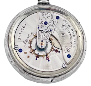 Scarce Waltham Crescent Street 18s Gold Inlaid Gentleman on Horse Pocket Watch! - Picture 1 of 6