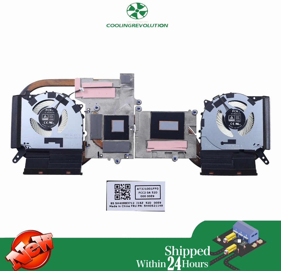 Laptop CPU GPU Heat sink Fan for Legion 5 15IRX9 83JJ 5H40S21149 - Image 1 of 2