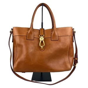 Dooney Bourke Brown Amelie Tote Florentine Vacchetta Leather Tote Shoulder Bag - Picture 1 of 15