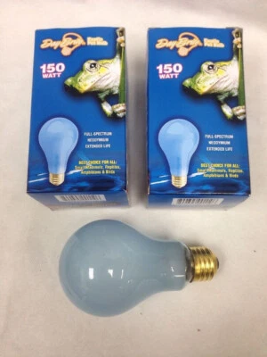 Day Brite 150W A21 Frost Neodymium Reptile Pet Full Spectrum Light Bulb 2-pcs - Image 1 of 3