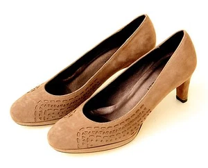 Zapatos de bombeo VANELI Filler para mujer marrón gamuza bronceada cuero tacón alto 6,5N - Imagen 1 de 8