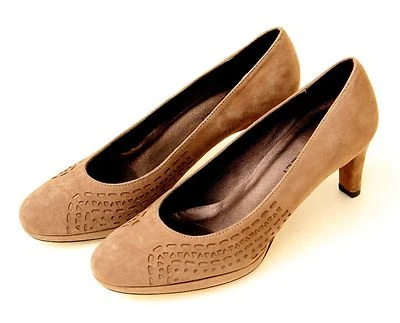 Zapatos de salón VANELI Filler para mujer marrón tostado gamuza cuero tacón alto 6,5N Foto 1 de 4