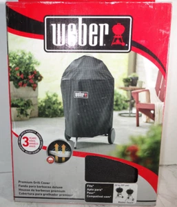 OEM Weber 22" inch Black Premium Charcoal Grill Cover 7150, Genuine - Picture 1 of 4