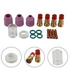 TIG Stubby Gas Lens Ceramic Nozzle Heat Cup Kit Must Have for Welders 18pcs