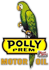 (POLL-20) 6"x 4." izquierda POLLY PREM ACEITE DE MOTOR LUBSTER CALCOMANÍA BOMBA DE GASOIL PEGATINA - Imagen 1 de 1