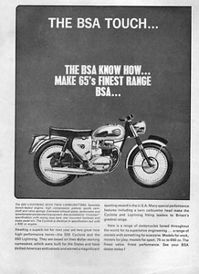 Pubblicità stampa originale moto BSA Lightning 650 1965 - Foto 1 di 1