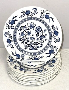 8 Meakin Ironstone CLASSIC BLUE NORIC 6 1/2" BREAD PLATES - Picture 1 of 2