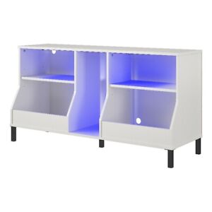 Ntense Falcon Youth Gaming TV Stand w/ ARGB LED Lights in White
