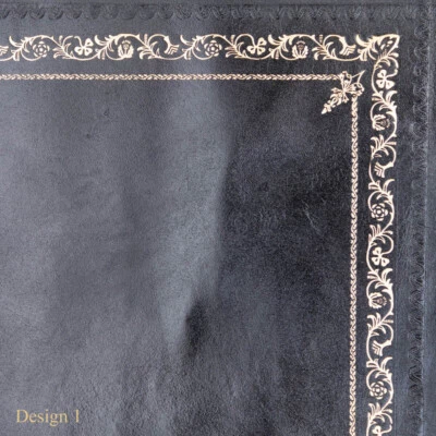 Black Calf Leather Insert For Desks Writing Tables and Bureaus Gold Tooling - Image 1 of 4