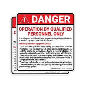 (Paquete de 2) Pegatina de operación solo por personal calificado, calcomanía de seguridad OSHA - Imagen 1 de 3