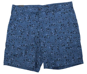 DKNY Splatter Print 9" Inseam Flat Front Men's Shorts 40W NWT Dark Blue - Picture 1 of 1