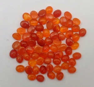 Natural Carnelian Oval Cabochon Loose Gemstone Lot 19 Pcs 10*12 MM 103 CT - Picture 1 of 3