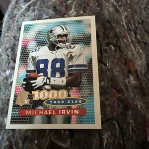 1996 Topps #244 Michael Irvin 1000 Yard Club Card - Picture 1 of 2