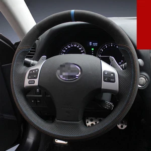 For Lexus IS250 2015 year Car Steering Wheel Stitch on Wrap Cover Black leather - Picture 1 of 6