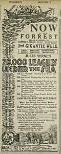 1917 Philadelphia Newspaper Page - 20,000 Leagues Under The Sea Movie Ad